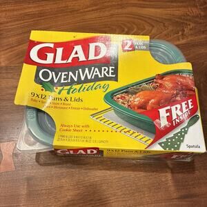 New Glad Ovenware 9x12 Pans and Lids 2 Pack Discontinued 9x12x2 black reusable